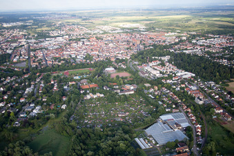 Drone recording of Landau in der Pfalz in the state Rhineland-Palatinate, Germany