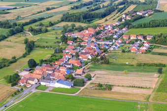 Village view from the southwest in Hergersweiler in the state Rhineland-Palatinate, Germany