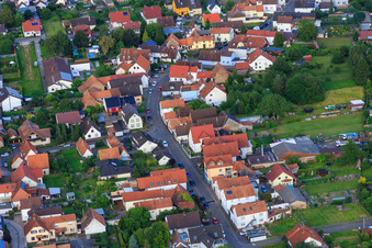 Eichstraße from the west in Minfeld in the state Rhineland-Palatinate, Germany
