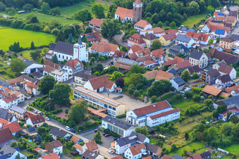 Primary school and Mundohalle at Mundoplatz in Minfeld in the state Rhineland-Palatinate, Germany