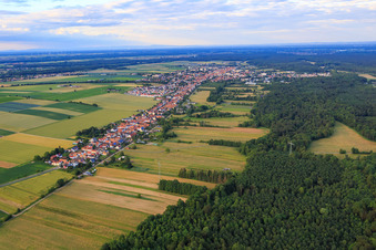 Aerial view of Saarstraße from the southwest in Kandel in the state Rhineland-Palatinate, Germany