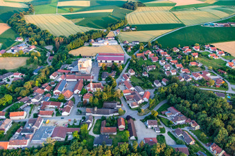 Aerial view of District Ettling in Wallersdorf in the state Bavaria, Germany