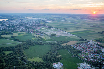Aerial view of District Höll in Dingolfing in the state Bavaria, Germany
