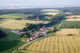 Aerial view of District Dittenkofen in Mamming in the state Bavaria, Germany