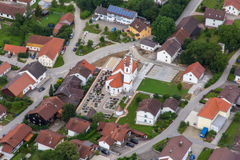 Church Square in the district Rattenbach in Rimbach in the state Bavaria, Germany