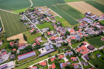 Aerial view of District Kollbach in Gangkofen in the state Bavaria, Germany