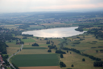 Aerial view of District Poxau in Marklkofen in the state Bavaria, Germany