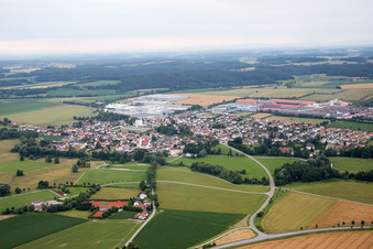 Aerial view of Marklkofen in the state Bavaria, Germany