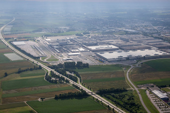 Building and production halls on the premises of BMW facility in Dingolfing in the state Bavaria