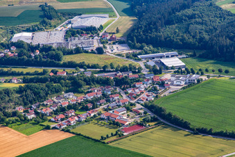 Aerial view of District Unterhollerau in Moosthenning in the state Bavaria, Germany