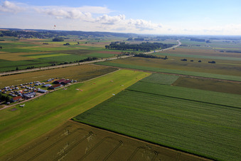 Aerial photograpy of Airport Dingolfing in the district Höll in Dingolfing in the state Bavaria, Germany