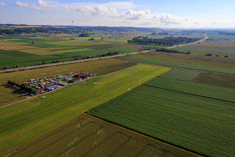 Oblique view of Airport Dingolfing in the district Höll in Dingolfing in the state Bavaria, Germany
