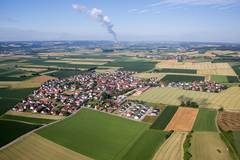 Aerial view of District Dornwang in Moosthenning in the state Bavaria, Germany