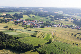 Aerial view of District Lengthal in Moosthenning in the state Bavaria, Germany