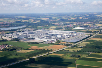 Building and production halls on the premises of BMW facility in Dingolfing in the state Bavaria out of the air