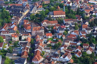 KVHS - Bergstraße District Adult Education Center at the Market Square and St. Nazarius Church in Lorsch in the state Hesse, Germany