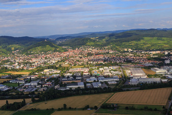 Tiergartenstraße industrial area with METRO GASTRO Heppenheim and Unilever Deutschland GmbH plant Heppenheim in Heppenheim in the state Hesse, Germany