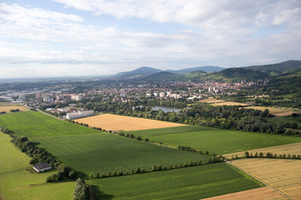 Gliding field on the airfield of of Aeroclub Heppenheim in Heppenheim (Bergstrasse) in the state Hesse, Germany