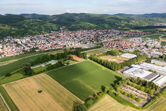 Town View of the streets and houses of the residential areas in Laudenbach in the state Baden-Wurttemberg, Germany