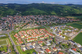 New development area Konrad-Adenauer-Straße and Im Kisselließ in Laudenbach in the state Baden-Wuerttemberg, Germany