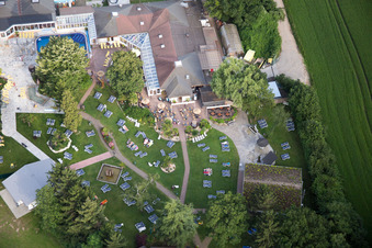 Miramar in the district Lützelsachsen in Weinheim in the state Baden-Wuerttemberg, Germany from the plane