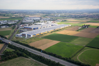 Industrial estate and company settlement on A5 be4work GmbH in Heddesheim in the state Baden-Wurttemberg, Germany