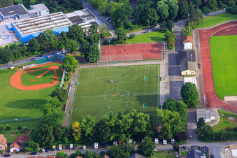 Artificial turf field of SV Schriesheim 1919 eV and baseball field of Schriesheim BC Raubritter eV in Schriesheim in the state Baden-Wuerttemberg, Germany