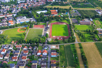 Stadium and artificial turf field of SV Schriesheim 1919 eV and baseball field of Schriesheim BC Raubritter eV in Schriesheim in the state Baden-Wuerttemberg, Germany