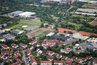 Aerial photograpy of Dossenheim in the state Baden-Wuerttemberg, Germany