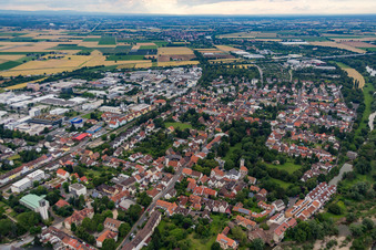 Aerial photograpy of District Wieblingen in Heidelberg in the state Baden-Wuerttemberg, Germany