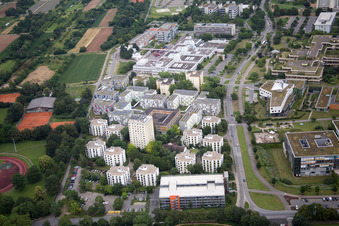 Student Residence - Building INF 681 and International studym center (ISZ) in the district Handschuhsheimer Feld in Heidelberg in the state Baden-Wurttemberg, Germany