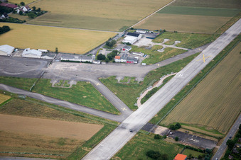 Aerial view of Former American airfield in the district Patrick Henry Village in Heidelberg in the state Baden-Wuerttemberg, Germany