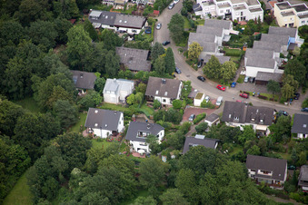 Aerial view of District Emmertsgrund in Heidelberg in the state Baden-Wuerttemberg, Germany