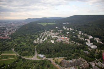 From the south in the district Boxberg in Heidelberg in the state Baden-Wuerttemberg, Germany
