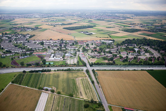 Aerial view of BAMF in Pattrik Henry Village in the district Patrick Henry Village in Heidelberg in the state Baden-Wuerttemberg, Germany