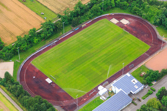 Aerial photograpy of ASV sports field in Eppelheim in the state Baden-Wuerttemberg, Germany