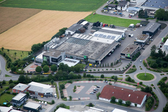 Building and production halls on the premises of the brewery Weldebraeu GmbH&Co.KG in Plankstadt in the state Baden-Wurttemberg, Germany