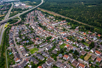 Aerial photograpy of Schwetzingen in the state Baden-Wuerttemberg, Germany