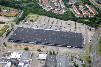 Aerial view of Check-in Center in Brühl in the state Baden-Wuerttemberg, Germany