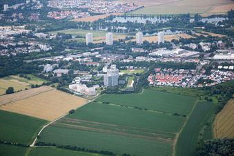 Aerial view of District Oggersheim in Ludwigshafen am Rhein in the state Rhineland-Palatinate, Germany