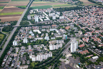 District Oggersheim in Ludwigshafen am Rhein in the state Rhineland-Palatinate, Germany out of the air