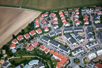 Drone recording of District Oggersheim in Ludwigshafen am Rhein in the state Rhineland-Palatinate, Germany