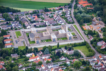 Aerial view of Correctional facility in Frankenthal in the state Rhineland-Palatinate, Germany