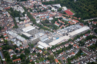Aerial view of RENOLIT SE in Frankenthal in the state Rhineland-Palatinate, Germany