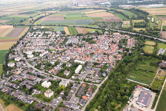Aerial photograpy of District Mörsch in Frankenthal in the state Rhineland-Palatinate, Germany
