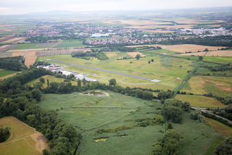Airport in Worms in the state Rhineland-Palatinate, Germany