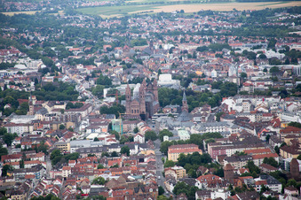 Cathedral in Worms in the state Rhineland-Palatinate, Germany out of the air