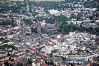 Aerial view of Worms in the state Rhineland-Palatinate, Germany
