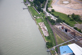 Worms in the state Rhineland-Palatinate, Germany seen from above