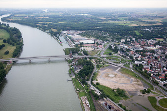 Worms in the state Rhineland-Palatinate, Germany from the plane